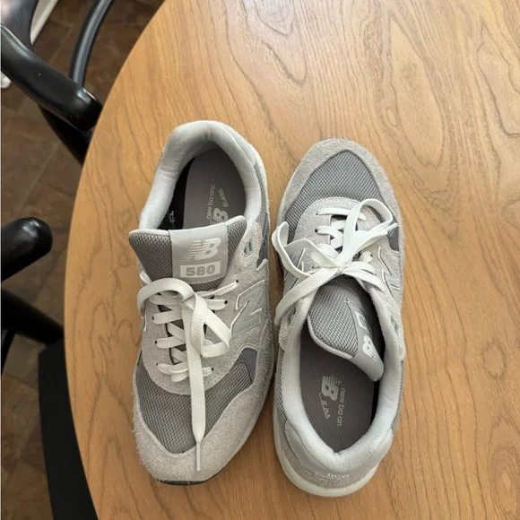 New Balance Gray Athletic Shoes Suede Mesh 580 Revolve - Picture 5 of 5